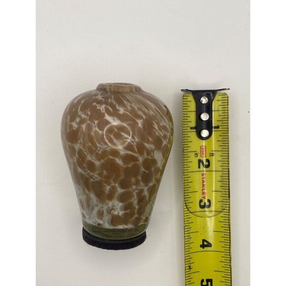 Vintage Art Glass Bud Vase Brown White Speckled Mottled Mid Century Style - Picture 3 of 6